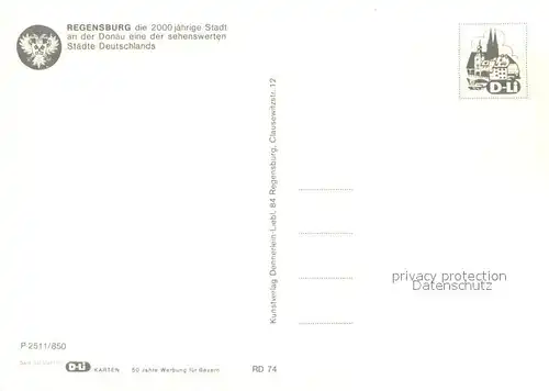 AK / Ansichtskarte Regensburg Fliegeraufnahme Regensburg