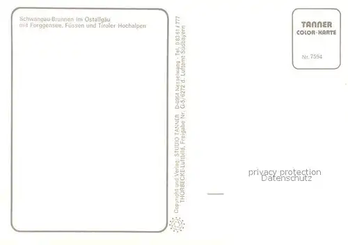 AK / Ansichtskarte Brunnen_Schwangau Forggensee F?ssen Fliegeraufnahme Brunnen Schwangau