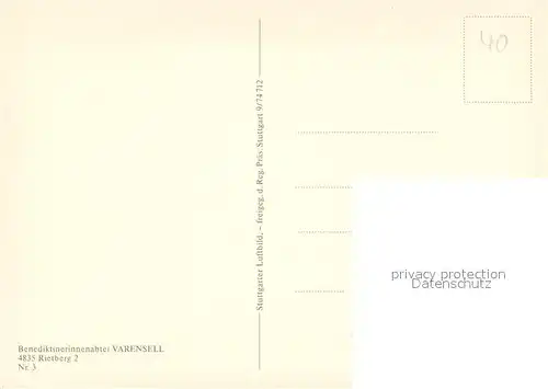 AK / Ansichtskarte Varensell Benediktinerinnenabtei Fliegeraufnahme Varensell
