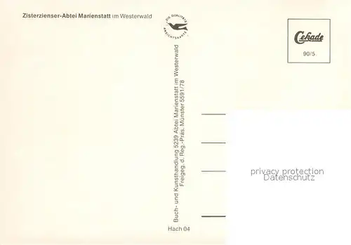 AK / Ansichtskarte Marienstatt_Westerwald Zisterzienser Abtei Fliegeraufnahme Marienstatt_Westerwald