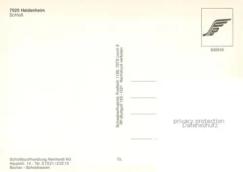 AK / Ansichtskarte Heidenheim_Brenz Schloss Fliegeraufnahme Heidenheim Brenz