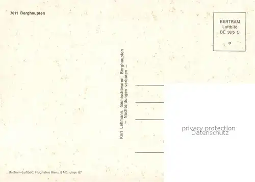 AK / Ansichtskarte Berghaupten Fliegeraufnahme Berghaupten