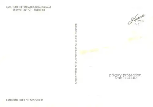 AK / Ansichtskarte Bad_Herrenalb Fliegeraufnahme Bad_Herrenalb