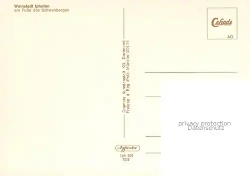 AK / Ansichtskarte Iphofen Fliegeraufnahme Iphofen