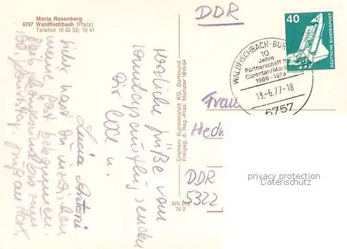 AK / Ansichtskarte Waldfischbach Burgalben Maria Rosenberg Fliegeraufnahme Waldfischbach Burgalben