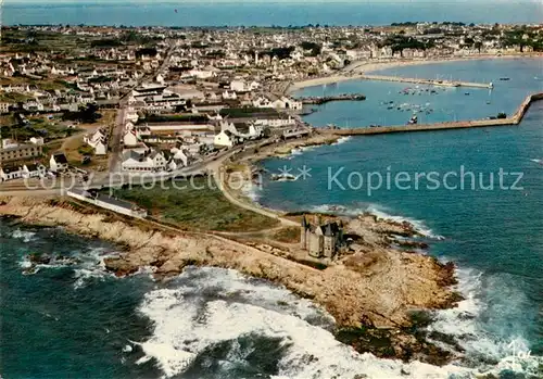 AK / Ansichtskarte Quiberon_Morbihan Port Maria et le chateau du Turpot Vue aerienne Quiberon Morbihan