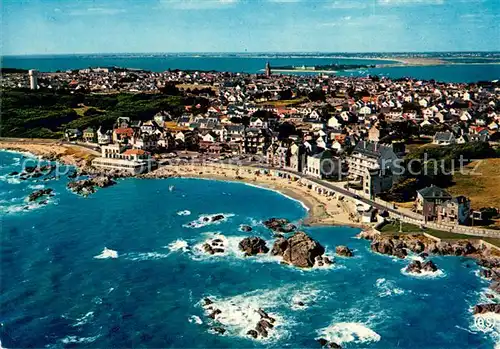 AK / Ansichtskarte Le_Croisic Plage de Port Lin et vue generale aerienne du Croisic vers la Pointe de Penbron Le_Croisic