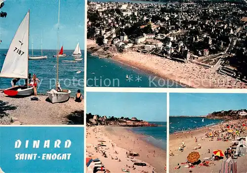 AK / Ansichtskarte Dinard_Ille_et_Vilaine_Bretagne St Enogat Ecole de Voile Vue generale Deux aspects de la plage Dinard_Ille