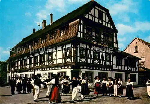 AK / Ansichtskarte Obernai_Bas_Rhin Le Folklore en Alsace Danse Alsacienne Obernai_Bas_Rhin