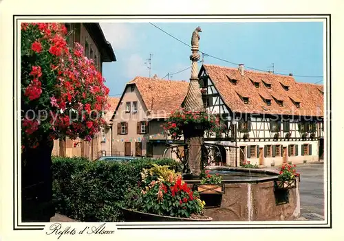 AK / Ansichtskarte Dambach la Ville Brunnen blumengeschmueckt Dambach la Ville