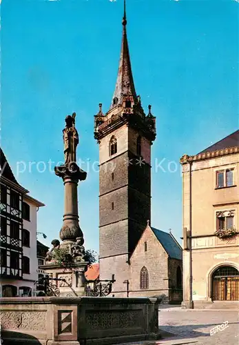 AK / Ansichtskarte Obernai_Bas_Rhin Fontaine Ste Odile et Kappelturm Obernai_Bas_Rhin