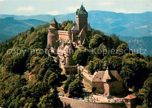 AK / Ansichtskarte Haut Koenigsbourg_Hohkoenigsburg Vue aerienne sur le Chateau Haut Koenigsbourg