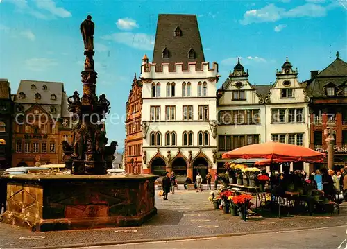 AK / Ansichtskarte Trier Hauptmarkt mit Steipe und Petrusbrunnen Trier