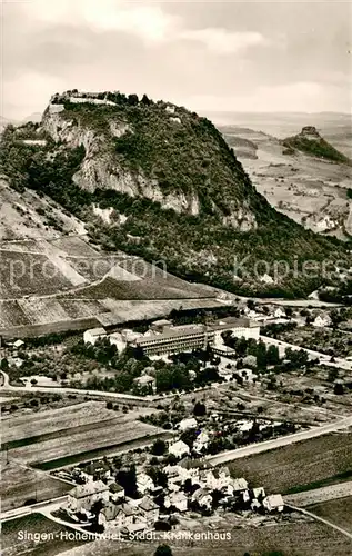 AK / Ansichtskarte Singen_Hohentwiel Staedtische Krankenhaus Fliegeraufnahme Singen Hohentwiel