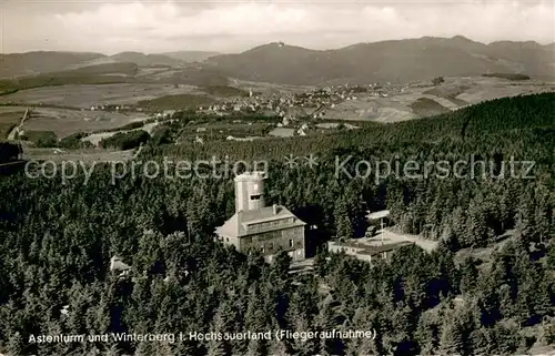 AK / Ansichtskarte Winterberg_Hochsauerland Astenturm Fliegeraufnahme Winterberg_Hochsauerland