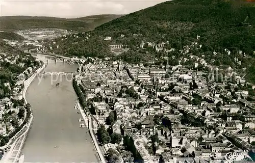 AK / Ansichtskarte Heidelberg_Neckar Blick auf Altstadt und Schloss Fliegeraufnahme Heidelberg Neckar