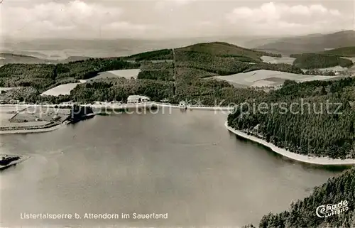 AK / Ansichtskarte Attendorn Listertalsperre Stausee Fliegeraufnahme Attendorn