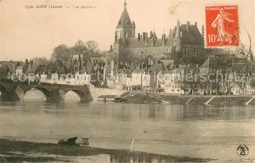 AK / Ansichtskarte Gien Vue generale Bords de la riviere Pont Eglise Gien