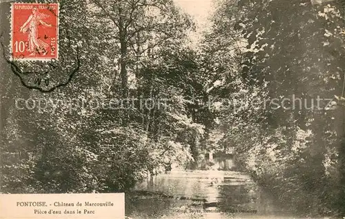 AK / Ansichtskarte Pontoise_Val d_Oise Chateau de Marcouville piece d eau dans le parc 