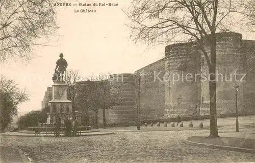 AK / Ansichtskarte Angers Statue du Roi Rene Chateau Angers