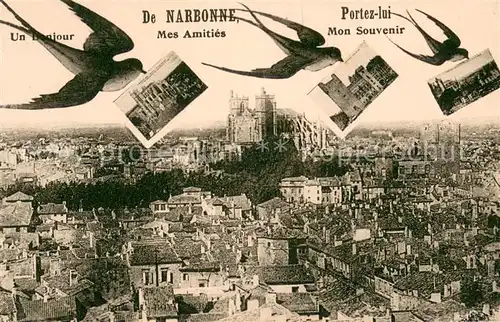 AK / Ansichtskarte Narbonne_Aude Stadtpanorama Briefschwalben Narbonne Aude