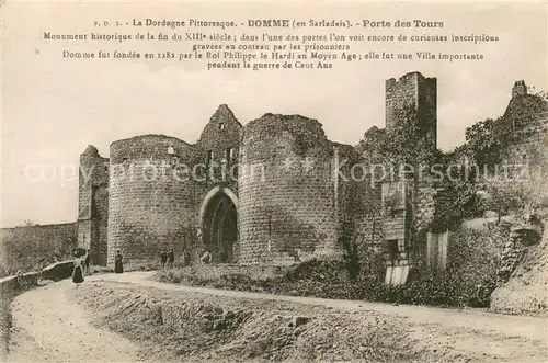 AK / Ansichtskarte Domme Porte des Tours Monument historique XIIIe siecle Domme