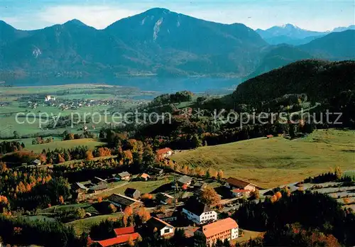 AK / Ansichtskarte Schlehdorf Kloster Museumsgelaende mit Kochelsee Alpenpanorama Fliegeraufnahme Schlehdorf