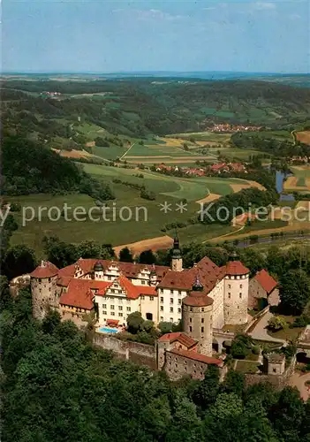 AK / Ansichtskarte Langenburg_Wuerttemberg Schloss Langenburg Hohenloher Land Fliegeraufnahme Langenburg Wuerttemberg