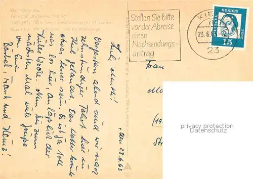 AK / Ansichtskarte Kiel Oslo Kai mit Faehrschiff Harald Kiel