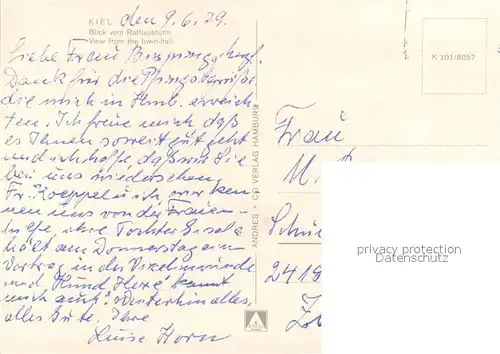 AK / Ansichtskarte Kiel Blick vom Rathausturm  Kiel