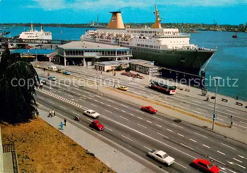 AK / Ansichtskarte Kiel Oslo Kai mit Faehrschiffen Kiel