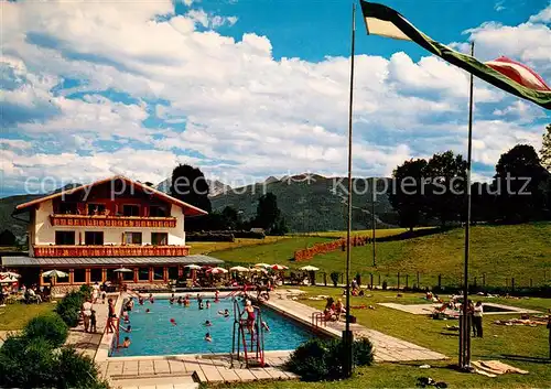 AK / Ansichtskarte Ramsau_Dachstein_Steiermark Alpenbad Cafe Pension Schwimmbad Ramsau_Dachstein