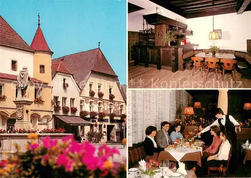 AK / Ansichtskarte Grein_Donau_Oberoesterreich Gasthof Goldene Krone Gastraeume Grein_Donau