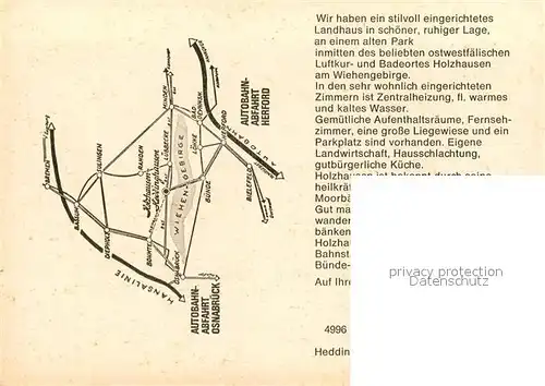 AK / Ansichtskarte Holzhausen_Luebbecke Landhaus Roescher Gastraeume Terrasse Holzhausen Luebbecke