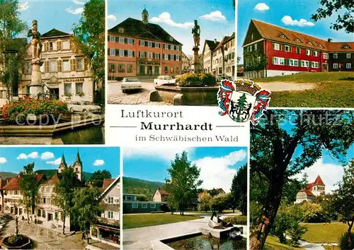 AK / Ansichtskarte Murrhardt Brunnen Rathaus Park Details Murrhardt
