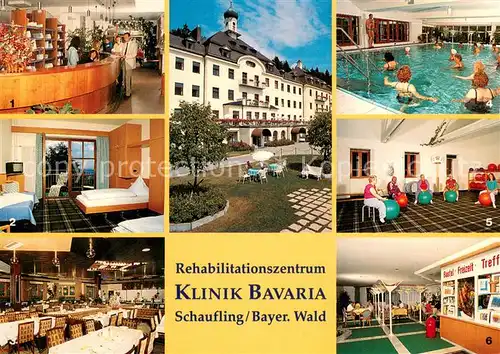 AK / Ansichtskarte Schaufling Klinik Bavaria Rezeption Patientenzimmer Speisesaal Schwimmbad Turnhalle Basteltreff Schaufling