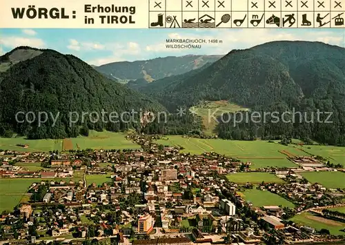 AK / Ansichtskarte Woergl_Tirol Fliegeraufnahme mit Markbachjoch Woergl Tirol