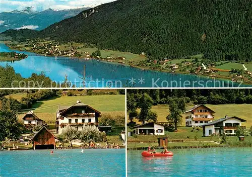 AK / Ansichtskarte Techendorf_Weissensee Obergasserhof und Pension Bergblick Panorama Techendorf Weissensee