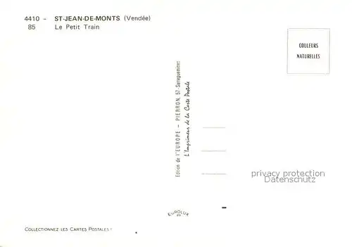 AK / Ansichtskarte Saint_Jean_de_Monts Le Petit Train Saint_Jean_de_Monts