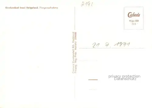 AK / Ansichtskarte Insel_Helgoland Nordseebad Fliegeraufnahme Insel_Helgoland