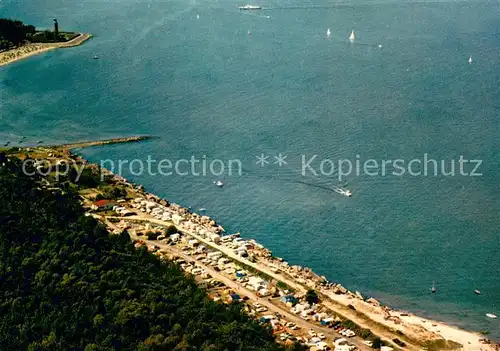 AK / Ansichtskarte Heikendorf_Ostseebad Campingplatz Moeltenort Fliegeraufnahme 