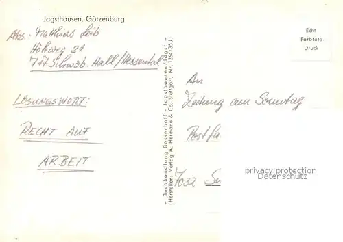 AK / Ansichtskarte Jagsthausen_Heilbronn Goetzenburg Fliegeraufnahme Jagsthausen_Heilbronn