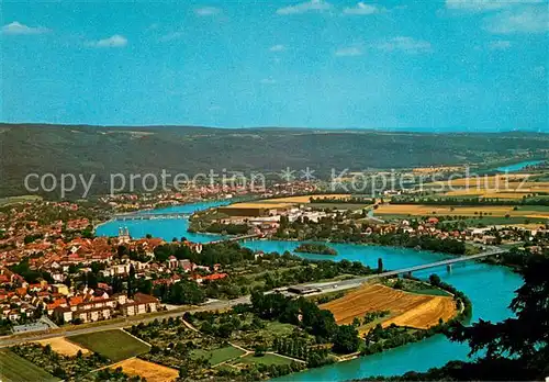 AK / Ansichtskarte Bad_Saeckingen am Hochrhein mit Stein Fliegeraufnahme Bad_Saeckingen