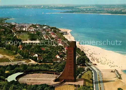 AK / Ansichtskarte Laboe Marine Ehrenmal Strand Fliegeraufnahme Laboe