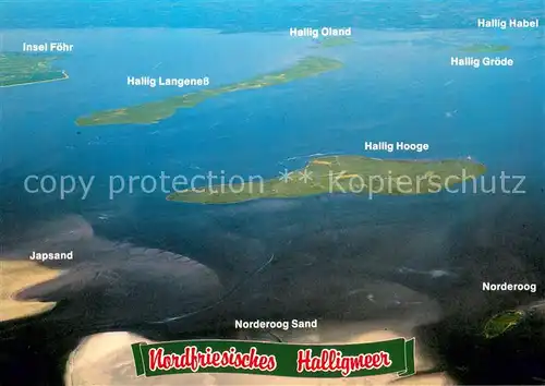 AK / Ansichtskarte Hallig_Hooge Nordfriesisches Halligmeer Fliegeraufnahme Hallig Hooge
