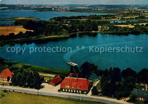 AK / Ansichtskarte Niederkleveez Faehrhaus Ploener See Fliegeraufnahme Niederkleveez
