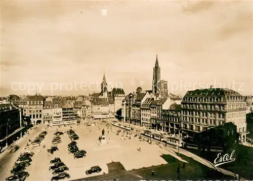 AK / Ansichtskarte Strassenbahn Strasbourg Place Kleber 