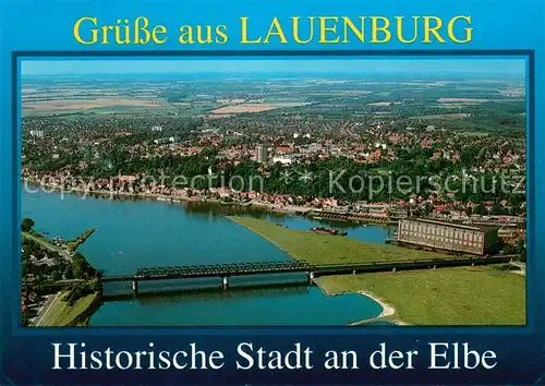 AK / Ansichtskarte Lauenburg_Elbe Fliegeraufnahme Lauenburg Elbe