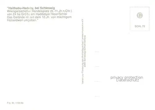 AK / Ansichtskarte Schleswig_Holstein Haithabu Hedeby Wikingerzeitlicher Handelsplatz Haddebyer Noor Schlei Fliegeraufnahme Schleswig_Holstein