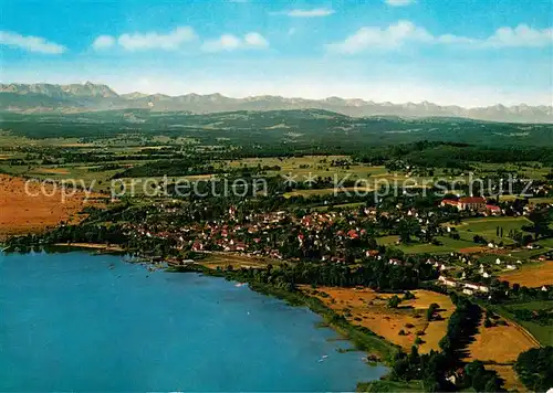 AK / Ansichtskarte Diessen_Ammersee gegen Zugspitze und Tiroler Alpen Fliegeraufnahme Diessen Ammersee